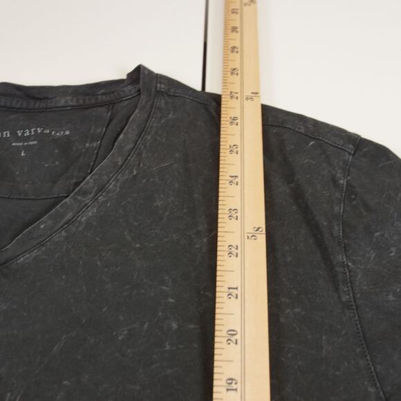 John Varvatos Reade Marble Wash V Neck Cotton T Shirt Mens Sz L - Picture 4 of 7